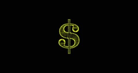 Metaverse, meta movement of 3D dollar sign made of particles on black screen Stock-Footage 169749267