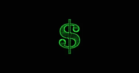 Metaverse, meta movement of 3D dollar sign made of particles on black screen Stock Footage 169997559