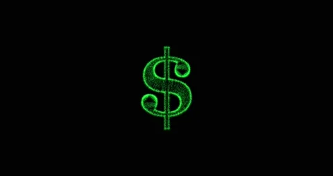 Metaverse, meta movement of 3D dollar sign made of particles on black screen Stock Footage 170180480