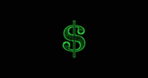 Metaverse, meta movement of 3D dollar sign made of particles on black screen Stock Footage 170824809