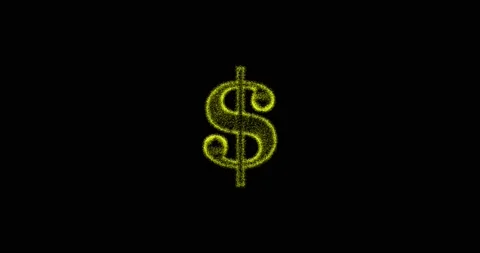 Metaverse, meta movement of 3D dollar sign made of particles on black screen Stock Footage 171004764