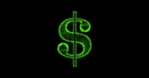 Metaverse, meta movement of 3D dollar sign made of particles on black screen Stock Footage 171216972