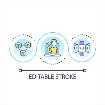 Metaverse opportunities for users loop concept icon Stock Illustration