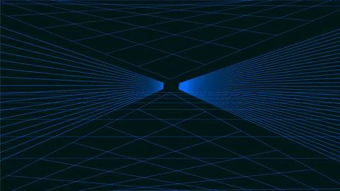 Metaverse perspective space blue screen  Stock Illustration