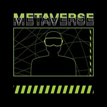 Metaverse poster. Virtual reality conception. Future style Stock Illustration