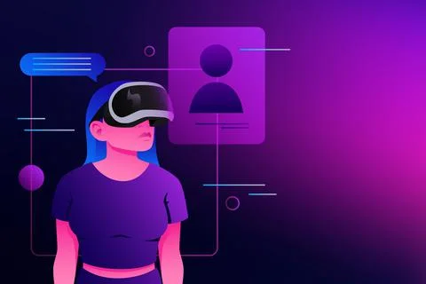 Metaverse Reality. Virtual Communication and Contacts Illustration Stock Illustration