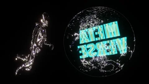 A metaverse in space VJ Loop Stock Footage 170690038