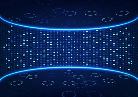 Metaverse technology background, curves combined with three-dimensionally a.. 스톡 일러스트