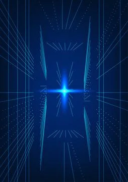 Metaverse technology background. Lines arranged together with supporting el.. 库存插图