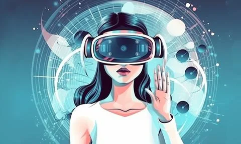 Metaverse technology concept イラスト素材