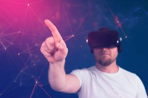 Metaverse Technology concept. Virtual augmented reality on social network. Stock Photos