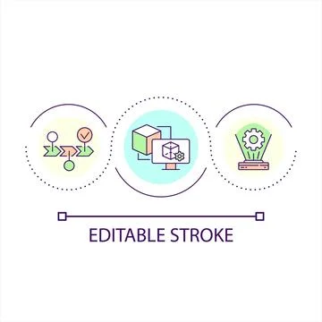 Metaverse technology development loop concept icon Stock Illustration