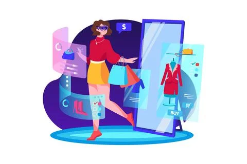 Metaverse Technology Illustration concept. Flat illustration isolated on whit Stock Illustration