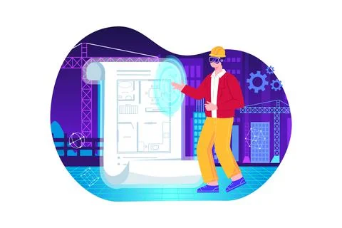 Metaverse Technology Illustration concept. Flat illustration isolated on whit Stock Illustration