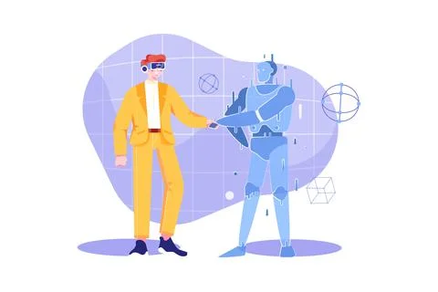 Metaverse Technology Illustration concept. Flat illustration isolated on whit Stock Illustration
