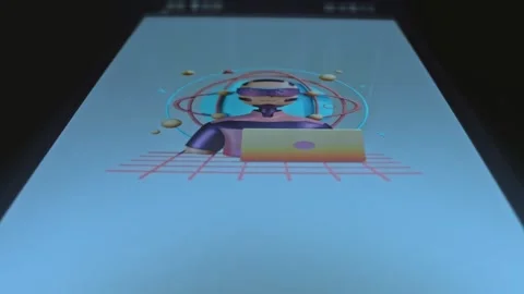 Metaverse Technology themed graphic presentation on smartphone Stock Footage 303571983