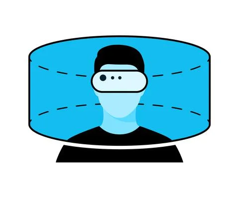 Metaverse Virtual Reality Concepts. 360 degrees view Illustrazione stock