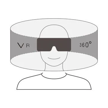 Metaverse Virtual Reality Concepts. 360 degrees view Illustrazione stock