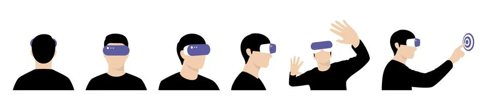 Metaverse Virtual Reality Concepts. Various angles Illustrazione stock