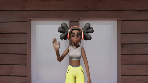 Metaverse Virtual World 3D Animation Concept - Young Female Avatar Character Stock Footage 221232780