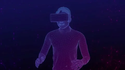 Metaverse VR Glasses World. Technology Visualization Stock Footage 164694232