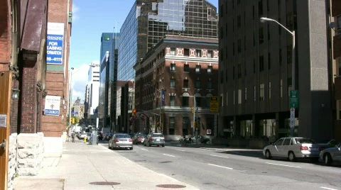 Metcalfe Street Ottawa Downtown Facing Parliament Hill Canada Stock Footage