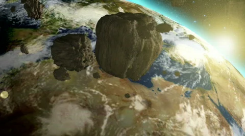 Meteor Approaches Earth Stock Footage