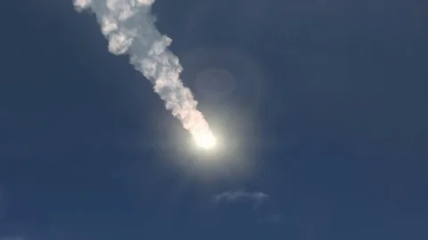 Meteor (Asteroid) burning in atmosphere. 動画素材 123668234