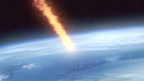 Meteor (Asteroid) burning in atmosphere. Stock Footage 281294791