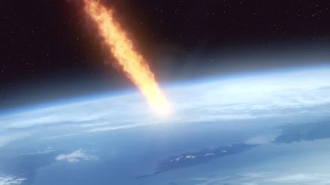 Meteor (Asteroid) burning in atmosphere. Stock Footage 282043527