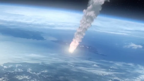 Meteor (Asteroid) burns in atmosphere. 스톡 동영상 100404897