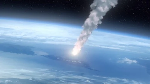 Meteor (Asteroid) burns in atmosphere. 스톡 동영상 100404908