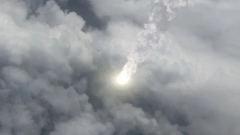 Meteor (Asteroid) burns in atmosphere. Stock Footage 329485301