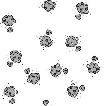 Meteor asteroid color icon vector flat illustration Stock Illustration