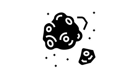 Meteor asteroid glyph icon animation Stock Footage 157269737