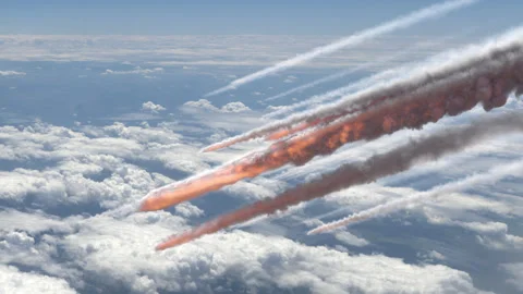 A Meteor burning up in the Atmosphere. Stock Footage 279777036