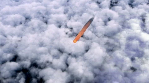 Meteor on clouds Stock Footage 370046