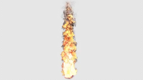 Meteor fire and smoke shape on Transparent Background Stock Footage 313995695