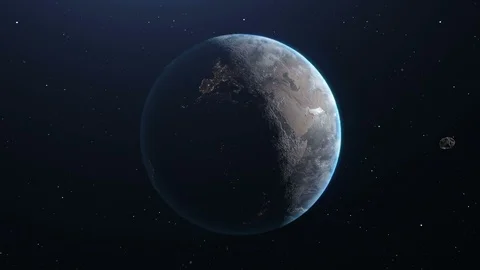 Meteor Flying Towards Planet Earth Long Shot Stock Footage 101200332