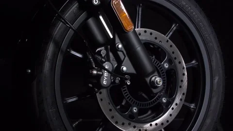 Meteor - front wheel brake Stock Footage