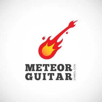 Meteor Guitar Vector Concept Symbol Icon or Logo Template Stock Illustration