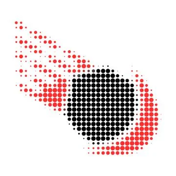 Meteor Halftone Dotted Icon with Fast Rush Effect Illustrazione stock