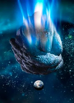 Meteor heading for earth, artwork Stock Illustration