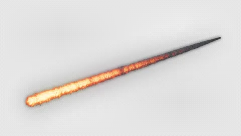 Meteor Hit with Alpha Channel. Asteroid. Meteoroid. Comet Hit. Fireball Stock Footage 313101315