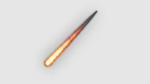 Meteor Hit with Alpha Channel. Asteroid. Meteoroid. Comet Hit. Fireball Stock Footage 313101319