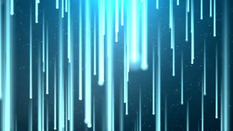 Meteor Lighting Background with blue particles falling down Stock Footage 236734166