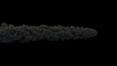 Meteor or asteroid high detailed trail smoke, with alpha mask Stock Footage 85933764