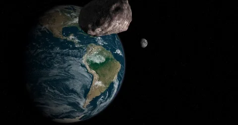 Meteor or asteroid impacts Earth with massive explosion Stock Footage 88663935