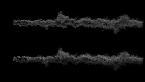 Meteor or asteroid trail smokes with two different details, with alpha mask Stock Footage 78031484