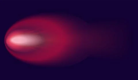 Meteor or comet. Neon space flying meteorite or asteroid, realistic vector 스톡 일러스트
